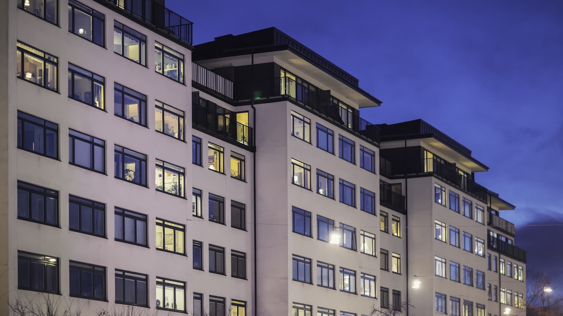 exterior of a building a night